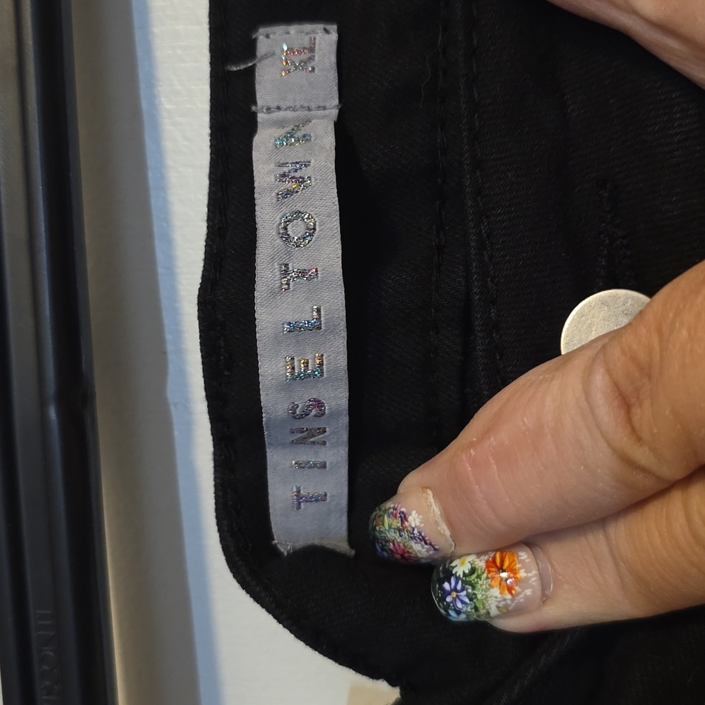 Tinseltown Black Cargo Skirt with Button Detail - Picture 2 of 5